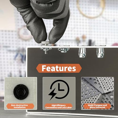 Jack nut Installation Tool Set Hand Thread Insert Jacknuts Assortment Kit for Thin Metal Plastic Polywood Pressboard Hardboard (M6 (Jack Nut Tool-6pcs, Stainless))