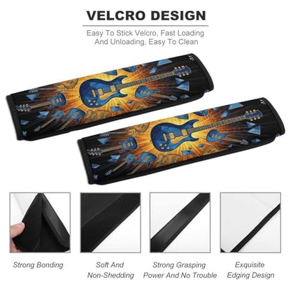 2 Pack Music Guitar Art Car Seat Belt Pad Soft Padded Harness Pads Strap for Child, Car Seats Pushchair Strollers High Chair Pushchair, Anti-Slip Pad - color: Pattern 894