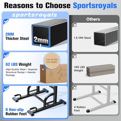 Sportsroyals Power Tower Pull Up Bar Station, 450LBS Stable Pull Up Dip Station for Home Gym Strength Training Equipment | FED Fitness - color: Black-01