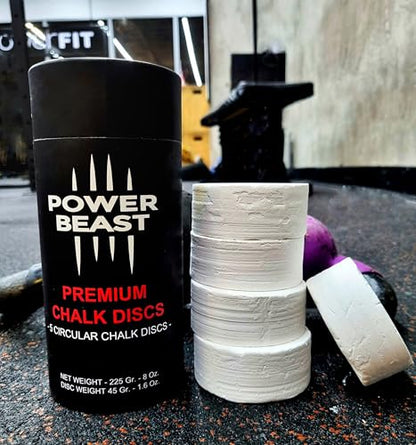 5 Block Chalk Discs, Gym Chalk Blocks, Chalk Discs, Magnesium Carbonate for Better Grip, Weightlifting, Rock Climbing, Gymnastics, Bouldering, Weightlifting, Pool Billiards.