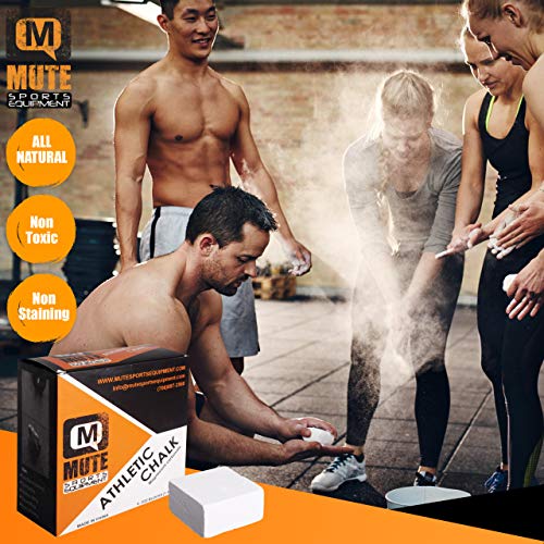 MUTE | Athletic Gym Chalk - Increase Grip Strength - for Bouldering, Rock Climbing, Gymnastics, Functional Fitness, Weight-Lifting - Non-Toxic, Non-Staining Magnesium Carbonate - 2 oz Blocks (3 Pack)