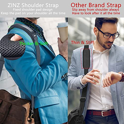 ZINZ Shoulder Strap 78" Universal Handbag Strap with Ultra-thick Fixed Padded and Dual Balanced Adjustable Buckles Shoulder Crossbody Strap for Briefcase Messenger Bag Laptop bag Luggage，Dark Gray - color: Dark Gray