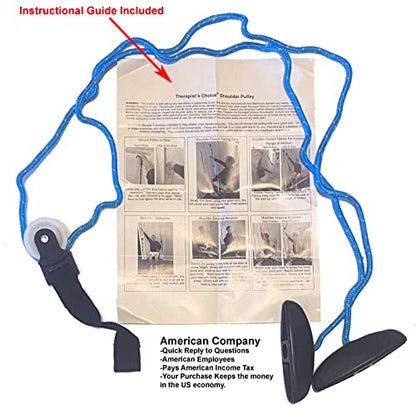 Therapist’s Choice® Shoulder Pulley, Over The Door, with Patient Guide. Aids Recovery and Rehabilitation of Shoulder, Rotator Cuff, Shoulder Pain, Frozen Shoulder, Pain Free Range of Motion (Blue) - color: Blue