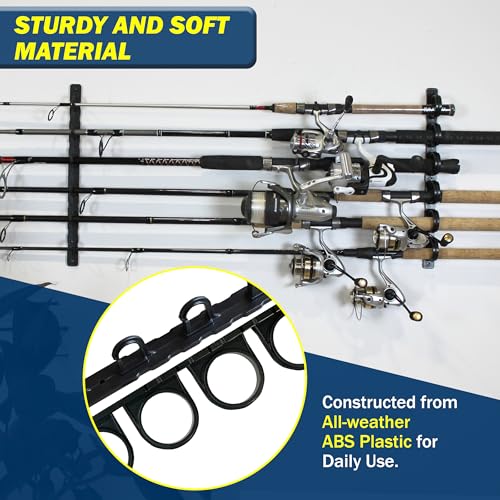 Rush Creek Creations Ceiling Fishing Rod Holder for 6 Rods, Garage Organization and Wall Storage, Horizontal Rack - size: One Pack