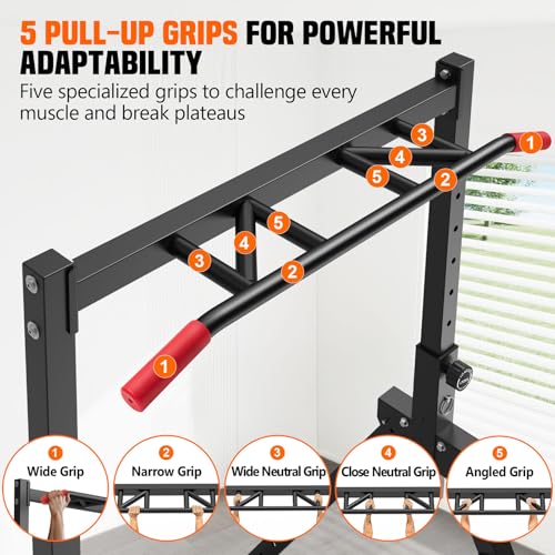 SERTT Foldable Power Tower Dip Station for Pull Ups, Dips & Push Ups, Upgraded Free Standing Pull Up Bar Station, Multi-function Workout Equipment for Home Gym Strength Training, Support 440LBS