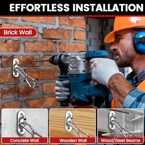 304 Stainless Steel Pad Eye Snap Hook,M8 Ceiling Hook 1200Lb,8Pcs | Hanging Kit with Screws for Hammock Chair Swing, Yoga Gym Equipment, Sun Shade Sail, Plant Hangers & Marine Boat Hardware - size: 3.15 inch, style: Oval