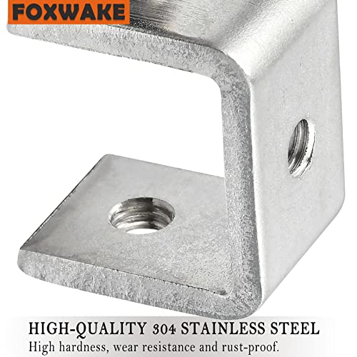 Mini C Clamps Stainless Steel 0.83 Inch for Working, Heavy Duty Small U Clamps for Metal Mounting, Universal Desk Clamp with Stable Wide Jaw Opening/I-Beam Design (4pcs) - color: 13/16 In-4pcs-21mm