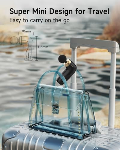 HEYCHY A1 Super Mini Massage Gun, Percussion Deep Tissues Muscle Massager, Travel Massage Gun, Compact Sports Massager, Portable Handheld Massager for Office, Home, Athletes(Black) - color: Black