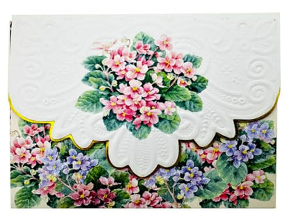 Poster Foundry Set of 3 - Pink and Blue African Violets Boxed Note Cards by Carol Wilson NCP2201 - color: Floral - Violets, style: 3 gift box sets / 30 cards total