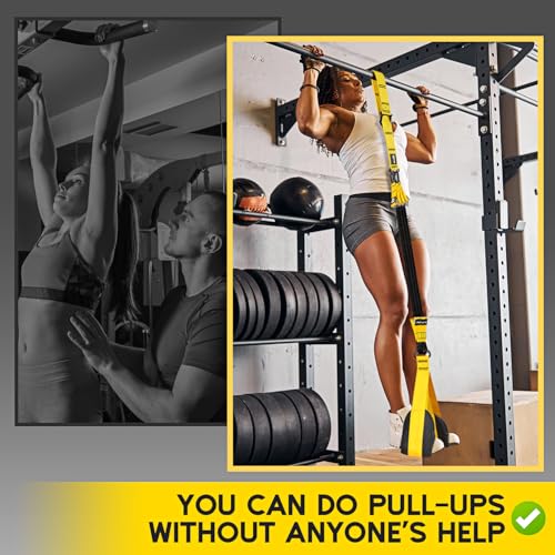 HOXWC Pull Up Assistance Bands, Adjustable Heavy Duty Resistance Band for Pull Up, 3 Pull Up Bands, Comfortable Fabric Feet/Knee Rest, Assistance Bands for Pull-Up, Home Fitness, Body Stretching - color: 1-Yellow