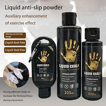 Liquid Chalks Gym Grip Enhancer Quick Drying Long Lasting Gel Body Bouldering Antislip Fluid Easy to Use Grip Enhancer - color: 200ml