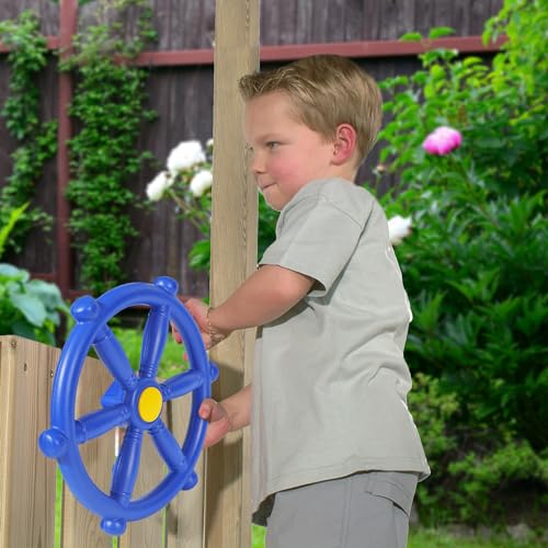 RedSwing Playground Accessories，Backyard Swing Set Pirate Plastic Playground Equipment Set with Ship Wheel, Telescope, Telephone，Rock Climbing Holds and Safety Handles for Outdoor Playhouse Treehouse