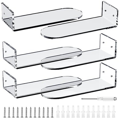 Floating Shoe Shelves for Wall-6 Pack Sneaker Shelves-Levitating Shoe Display Stand Acrylic Sneaker Wall Hanger,Shoe Organizer Holder Wall Mount for Sneaker Collection Shoe Box