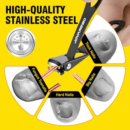 Toenail Clippers for Seniors, Angled Head Toe Nail Clippers for Thick Toenails, Wide Jaw Clippers, Ergonomic Anti-Splash Cutter, Upgraded Long Handled Toenail Clippers - size: Angled Head