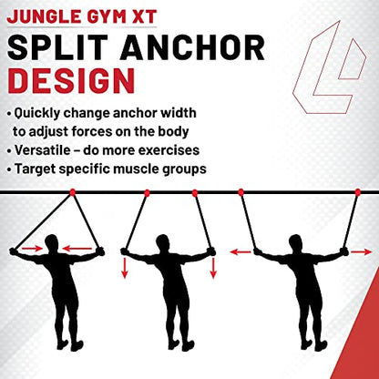 Lifeline Jungle Gym XT Body Weight Suspension Trainer System – Patented Split Anchor, Full-Body Workout, Lightweight Home Suspension Training Kit for Home Gym, Workout Equipment - size: One Size