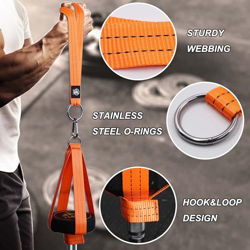 J Bryant Fitness Dumbbell Loading Strap for Dip Belt Weight Plate Loading Strap Heavy Duty Weight Belt Accessories - color: Orange Set