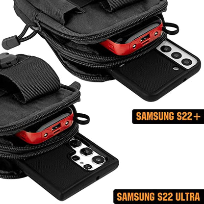 Tactical Molle Pouch Compact Utility Waist Bag Phone Holster Holder for 4.7"-6.9" iPhone 15 Pro Max/15 Pro/14 Plus/14 Pro Max/14/13 Pro Max/13 Pro/12 Pro Max/11 Pro Max - color: Orange