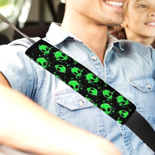 2 Pack Universal Fit Car Seat Belt Pad for Adult Use, All Vehicles, Alien Seat Belt Covers Cushion, Anti-Slip Pad - color: Pattern 881
