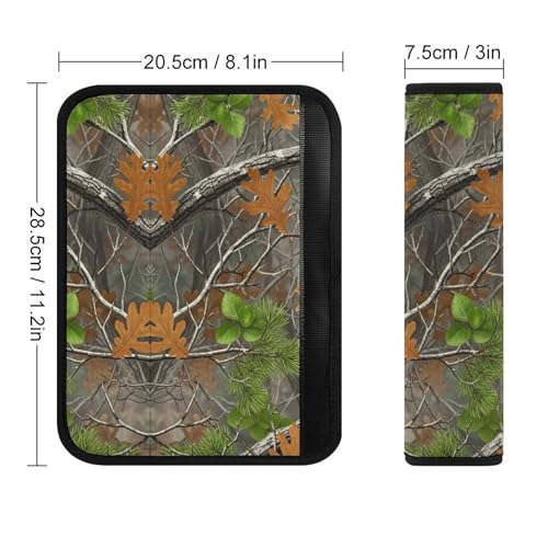 2PCS Hunting Camo Tree Camouflage Car Seat Straps Shoulder Pads Universal Soft and Comfortable Seat Belt Covers Cushion for Child, All Vehicles, Shock Absorption - color: Pattern 331