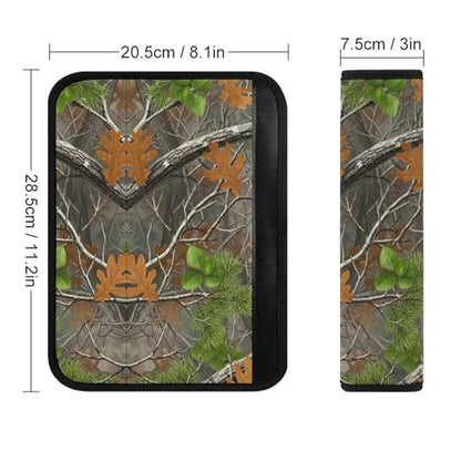 2PCS Hunting Camo Tree Camouflage Car Seat Straps Shoulder Pads Universal Soft and Comfortable Seat Belt Covers Cushion for Child, All Vehicles, Shock Absorption - color: Pattern 331