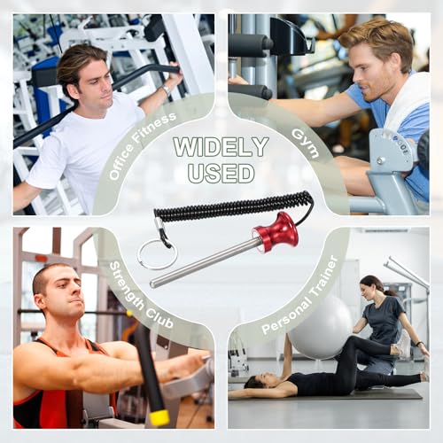 Weight Stack Pin, Weight Gym Pin Strength Training Equipment Replacement with Pull Rope for Commercial Home - color: Red, size: 0.3 x 3.9 Inch