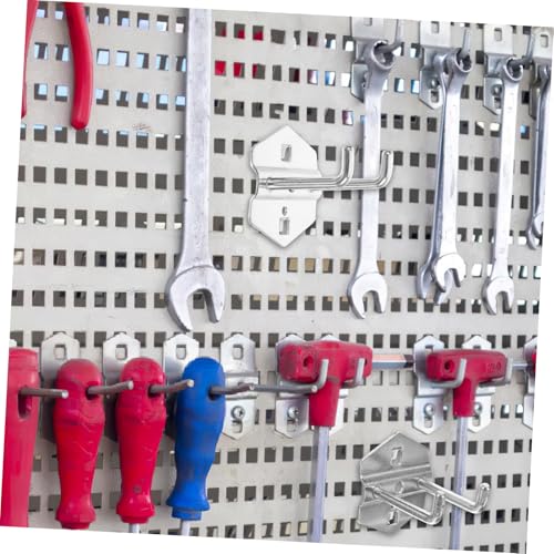 WOONEKY 5pcs Heavy Duty Metal Pegboard Hooks Tool Hanging Board Storage Rack Pegboard Organizer Accessories