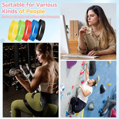 Finger Resistance Bands, Level Finger Grip Strengthener Grip Forearm Thumb Exerciser - color: Colorful