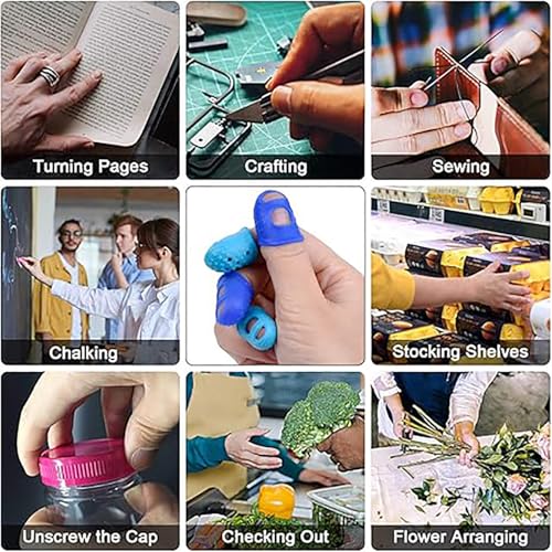 16PCS Silicone Guard Guitar Guzheng Finger Pads Protective Cushion Cover for Hand Sewing Counting Turning Pages Engraving