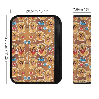 2PCS Golden Retriever Dog Cute Car Seat Belt Pad Breathable Shoulder Protector for Girls and Boys, Most Cars, Anti-Slip Pad - color: Pattern 109