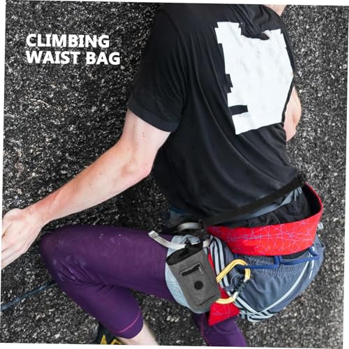 Mipcase Chalk Bag for Rock Climbing and Weightlifting Durable Anti-Slip with Zippered Storage Pockets Stylish Gray Design for Bouldering and Gym Use
