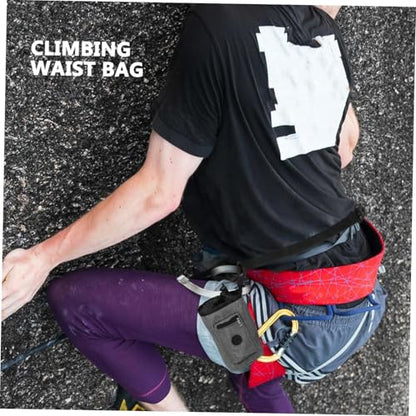 Mipcase Chalk Bag for Rock Climbing and Weightlifting Durable Anti-Slip with Zippered Storage Pockets Stylish Gray Design for Bouldering and Gym Use