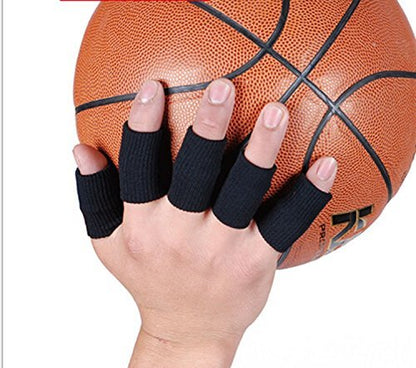 10PCS Stretchy Finger Protector Sleeve, Support Arthritis Sports Aid(Black) - color: Black