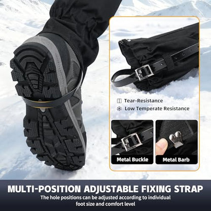 Adjustable Leg Gaiters, Waterproof Snow Boot Gaiters for Men Women with Hiking, Walking, Hunting, Snowshoeing, Climbing