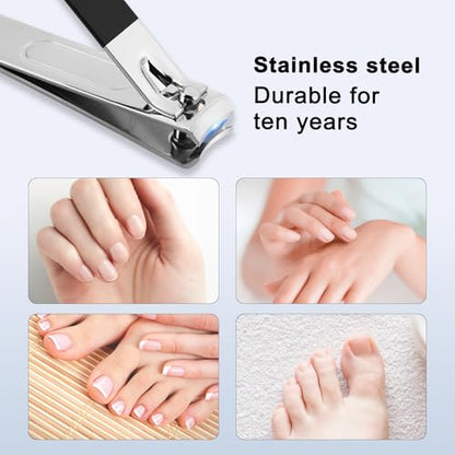 Nail Clippers Set - 4 Pcs Professional Nail Care Kit with Case, Portable Grooming Tool for Men & Women,Great Christmas Gift,Stocking Stuffers Ideal