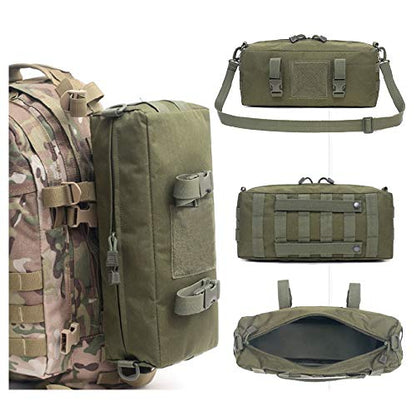 ACEXIER Outdoor Climbing Bags Waterproof Tactical Accessories Shoulder Bag 600D Nylon Molle Camping Pack Hiking Waist Bag - color: Green