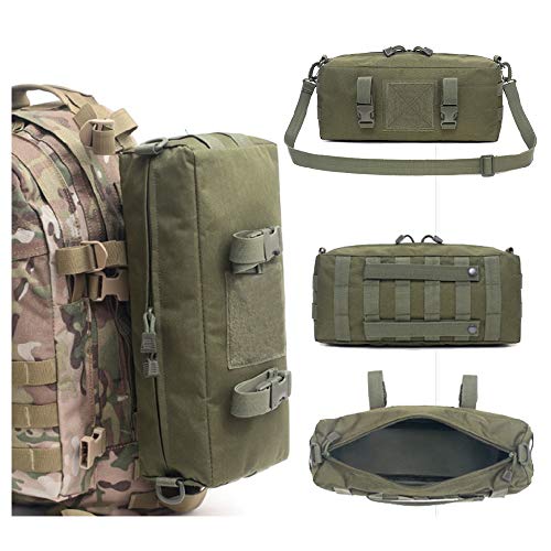 ACEXIER Outdoor Climbing Bags Waterproof Tactical Accessories Shoulder Bag 600D Nylon Molle Camping Pack Hiking Waist Bag - color: Green