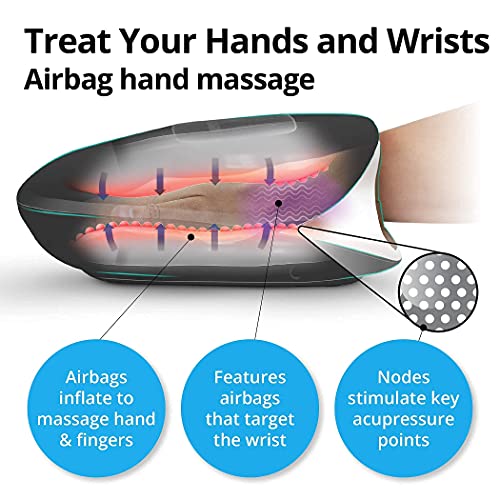 Daiwa Felicity AcuPalm Hand Massager Machine - Rechargeable Compression Therapy Massage assists Carpal Tunnel and Arthritis Pain Relief - 15 Minute Off Timer - style: AcuPalm