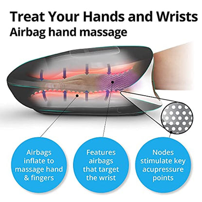 Daiwa Felicity AcuPalm Hand Massager Machine - Rechargeable Compression Therapy Massage assists Carpal Tunnel and Arthritis Pain Relief - 15 Minute Off Timer - style: AcuPalm