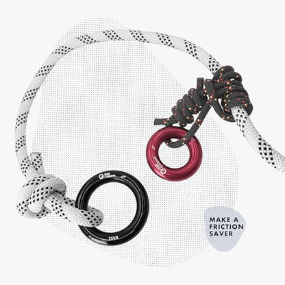 GM CLIMBING Rappel Ring 25kN for Rock Climbing Arborist Rescue Slackline Hammock - color: Large Black_4 Pack