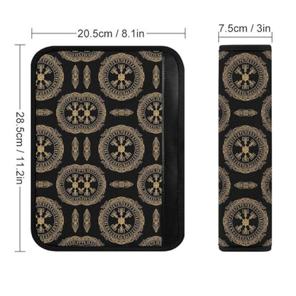 Universal Soft and Comfortable Seat Belt Cover for Adult Use, Stroller Pushchair High Chair, 2 Pack Viking Design Magical Runic Compass Shoulder Harness Cover - color: Pattern 39