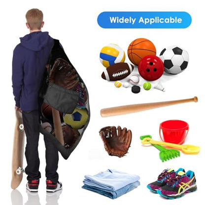 BROTOU 40" x 30" Extra Large Sports Ball Bag, Upgrade Thicken Ball Bags for Coaches, Adjustable Shoulder Strap and Hanging Ears with Handle, Mesh Bag for Basketball, Volleyball, Swimming Gear