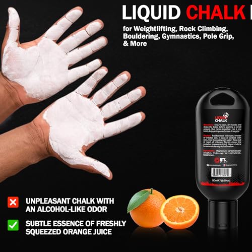 Liquid Chalk – Weightlifting, Gym, Rock Climbing, Body Bouldering, Gymnastics,Calisthenics Pole Grip, Strong Grip Chalk Climbing Chalk for Dry Hands