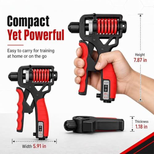 Adjustable Hand Grip Strengthener - Adjustable Resistance Hands Grip Strengthener, 11–364 LB Adjustable Electronic Grip Strength Trainer Build Forearm Strength - color: Black+Mechanical