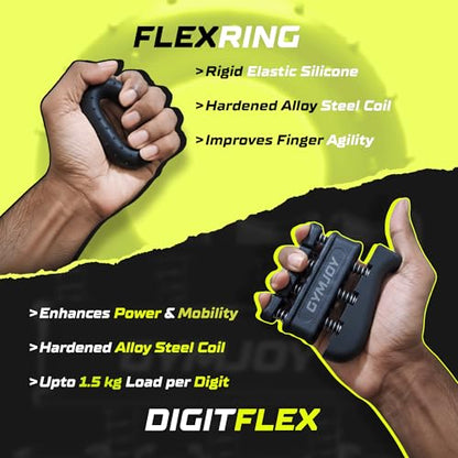 Grip-Kit 5 in 1 Hand Grip Strengthener Set Adjustable Forearm Exerciser, Resistance, Stress Ball, Therapy Equipment for Strength Training, Rehab, Flexibility Recovery Rock Climbing, Weightlifting, Wrist Power Workout