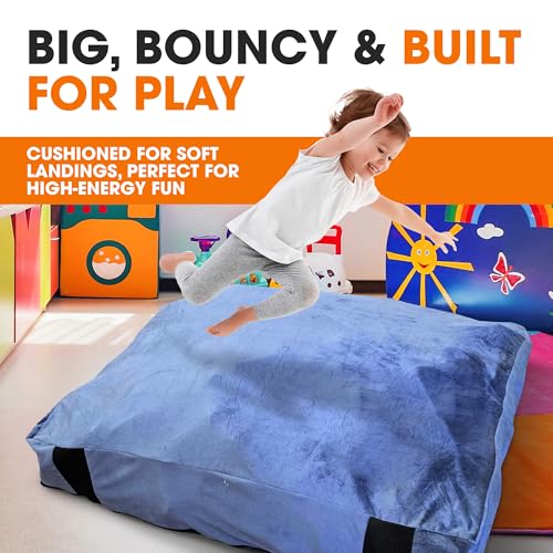 Cheer Collection Crash Pad - Crash Pads for Kids Sensory with Washable Cover - Sensory Room Must Haves - Crash Mat (4' x 4' FT) - size: 4'x4' Feet