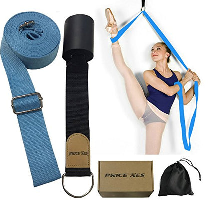 Adjustable Leg Stretcher Lengthen Ballet Stretch Band - Easy Install on Door Flexibility Stretching Leg Strap Great Cheer Dance Gymnastics Trainer Stretching Equipment Taekwondo Training - color: Light Blue