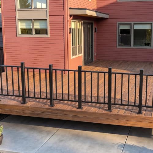 Aluminum Deck Post,2.8 in. x 2.8 in. x 39 in Perpendicular Adjacent Two Side Pre-Drilled 90 Degree Railing Corner Post, Ending Support Post - size: 39 In Neighbor Post