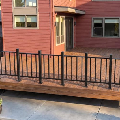 Deck Post,2.8 in. x 2.8 in. x 39 in Opposite Double Side Hole Universal Middle Railing Post with Screws Ending Support Post for Deck Porch Balcony Stair Railing System - size: 39 In Opposite Post