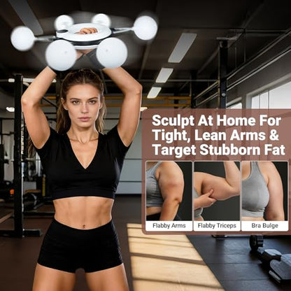 Arm Workout Equipment, 360° Shoulder Reliever Ball Swing, Upper Body Workout Equipment Rotating Ropeless Battle Rope Arm Trainer for Forearm, Chest, Shoulder & Wrist Strength for Men & Women - White - style: White
