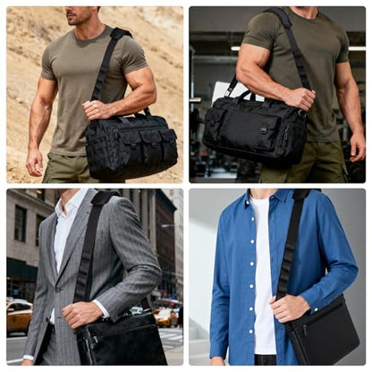 NATURE PIONEOR Replacement Shoulder Strap, Adjustable Crossbody Bag Strap | 6 MOLLE Loops, Universal Padded Purse Strap for Gym Messenger Luggage Duffle Tool Golf Bag, Large Opening Metal Hook,Black